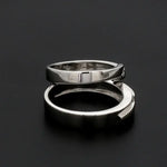 Load image into Gallery viewer, Conjoining Platinum Rings for Couples with Single Diamonds JL PT 599   Jewelove.US
