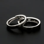 Load image into Gallery viewer, Conjoining Platinum Rings for Couples with Single Diamonds JL PT 599   Jewelove.US
