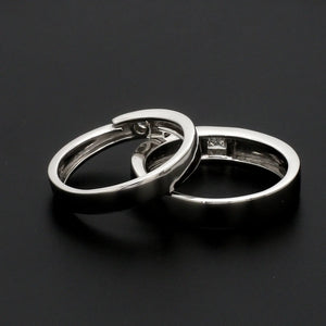 Conjoining Platinum Rings for Couples with Single Diamonds JL PT 599   Jewelove.US