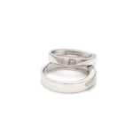 Load image into Gallery viewer, Conjoining Platinum Rings for Couples with Single Diamonds JL PT 599   Jewelove.US
