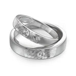 Load image into Gallery viewer, Curve Textured Platinum Couple Bands with Single Diamonds JL PT 425   Jewelove

