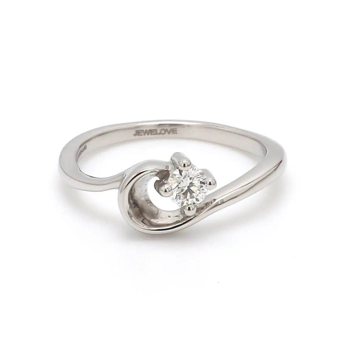 Curvy Platinum Solitaire Ring for Women JL PT 510   Jewelove