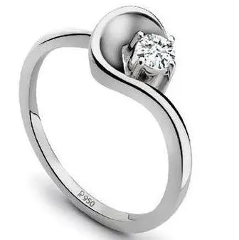 Curvy Platinum Solitaire Ring for Women JL PT 510  VVS-GH Jewelove