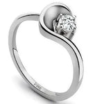 Load image into Gallery viewer, Curvy Platinum Solitaire Ring for Women JL PT 510  VVS-GH Jewelove
