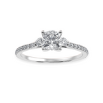 Load image into Gallery viewer, 30-Pointer Cushion Cut Solitaire Diamond Accents Shank Platinum Ring JL PT 1241   Jewelove.US
