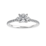 Load image into Gallery viewer, 50-Pointer Cushion Cut Solitaire Diamond Accents Shank Platinum Ring JL PT 1241-A   Jewelove.US
