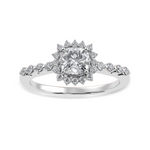 Load image into Gallery viewer, 50-Pointer Cushion Cut Solitaire Halo Diamond Shank Platinum Ring JL PT 1249-A   Jewelove.US
