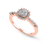 Load image into Gallery viewer, 70-Pointer Cushion Cut Solitaire Halo Diamond Shank 18K Rose Gold Ring JL AU 1249R-B   Jewelove.US
