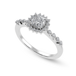 Load image into Gallery viewer, 50-Pointer Cushion Cut Solitaire Halo Diamond Shank Platinum Ring JL PT 1249-A   Jewelove.US

