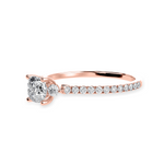 Load image into Gallery viewer, 70-Pointer Cushion Cut Solitaire Diamond Accents Shank 18K Rose Gold Ring JL AU 1241R-B   Jewelove.US
