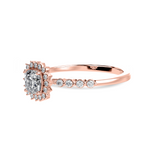 Load image into Gallery viewer, 70-Pointer Cushion Cut Solitaire Halo Diamond Shank 18K Rose Gold Ring JL AU 1249R-B   Jewelove.US
