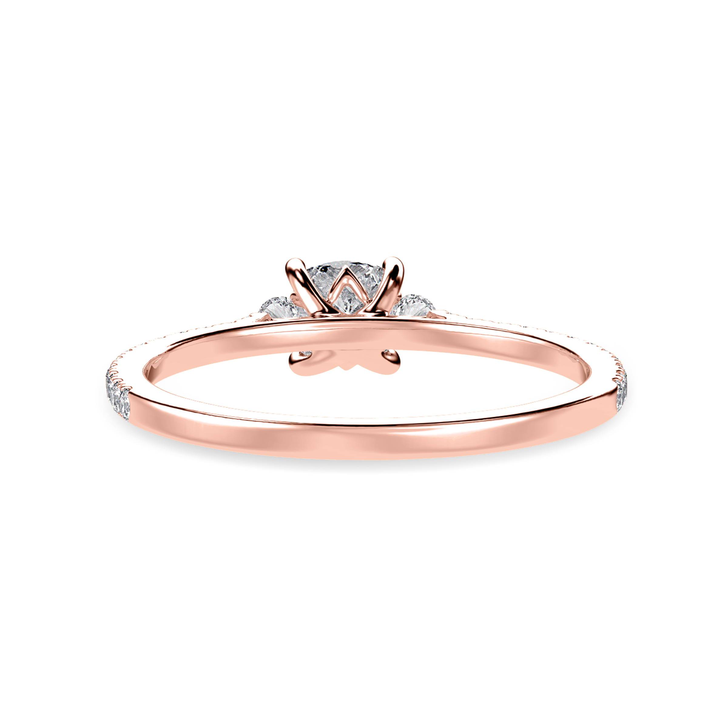 70-Pointer Cushion Cut Solitaire Diamond Accents Shank 18K Rose Gold Ring JL AU 1241R-B   Jewelove.US
