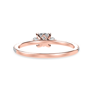 70-Pointer Cushion Cut Solitaire Diamond Accents Shank 18K Rose Gold Ring JL AU 1241R-B   Jewelove.US