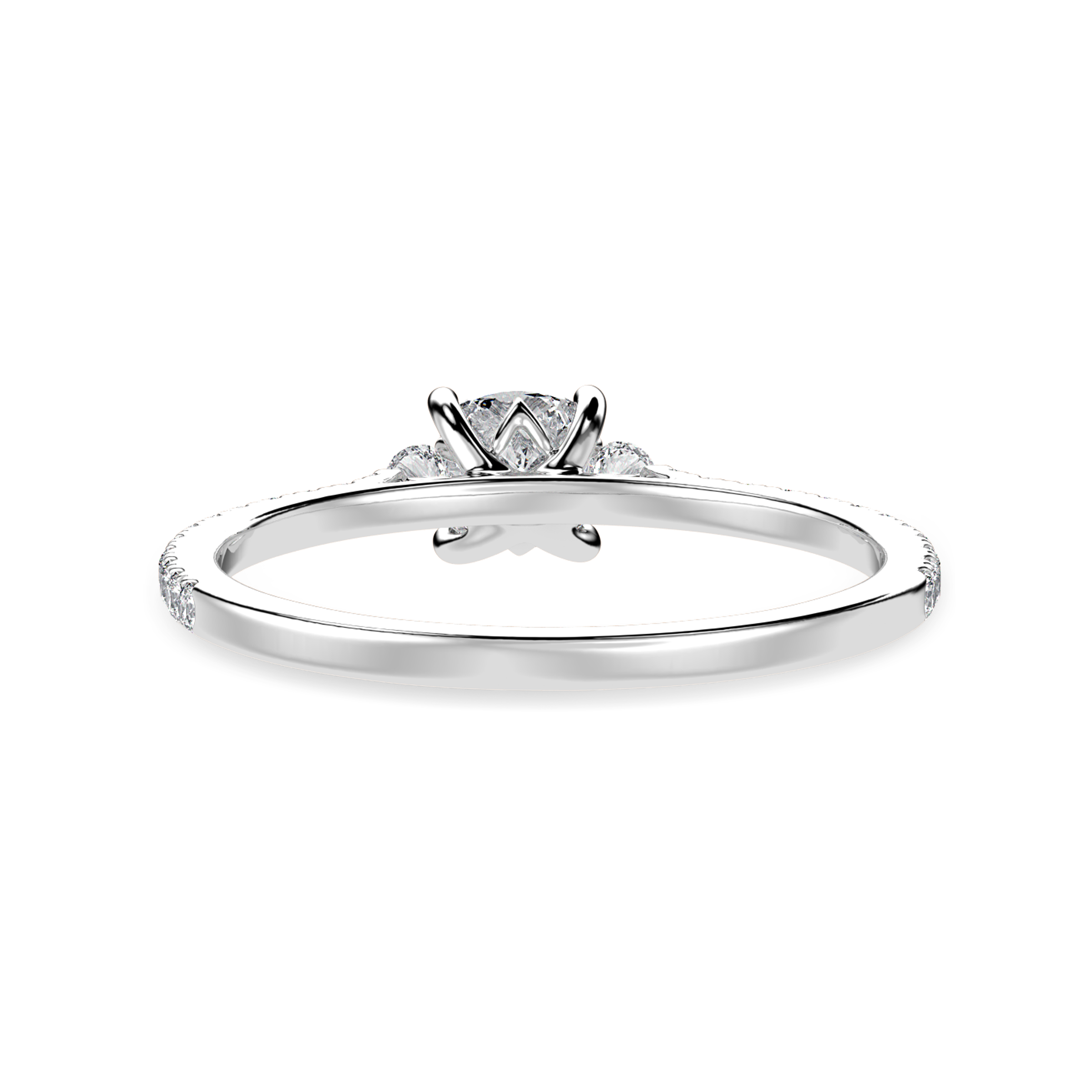 30-Pointer Cushion Cut Solitaire Diamond Accents Shank Platinum Ring JL PT 1241   Jewelove.US