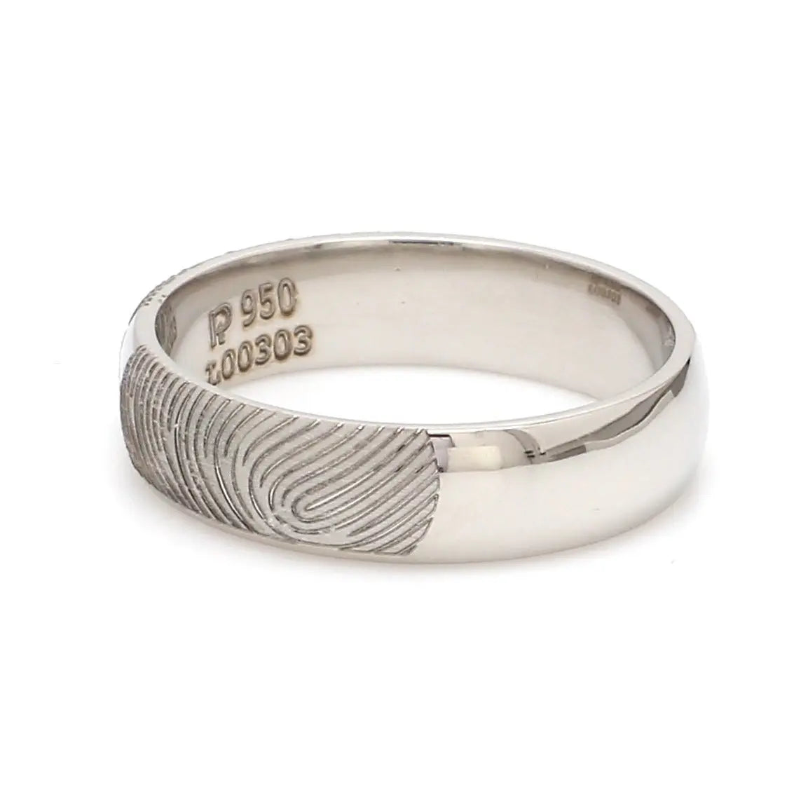 Customized Fingerprint Engraved Platinum Rings with Diamonds for Couples   Jewelove.US