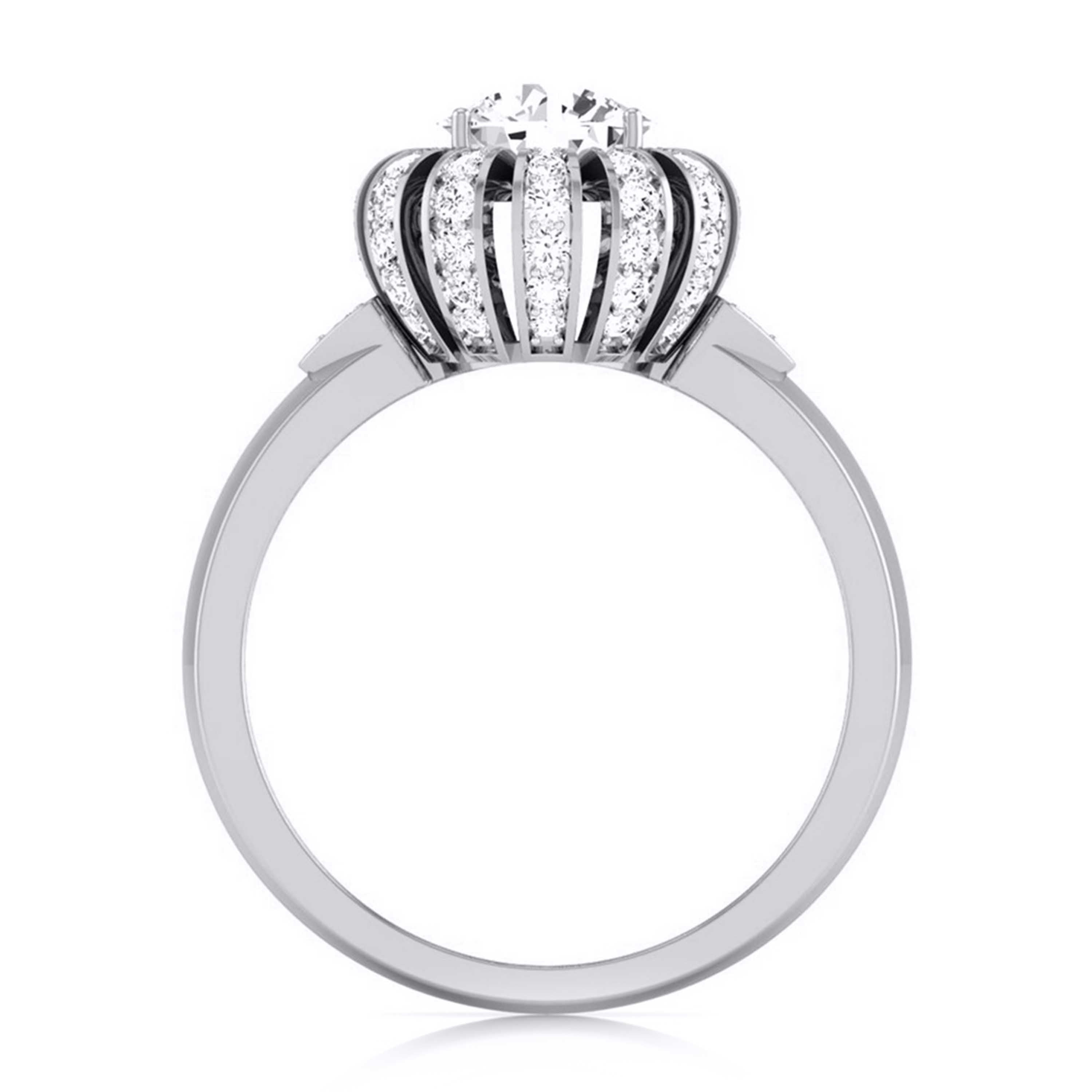 50-Pointer Solitaire Designer Platinum Diamond Ring  for Women JL PT 8052-A   Jewelove