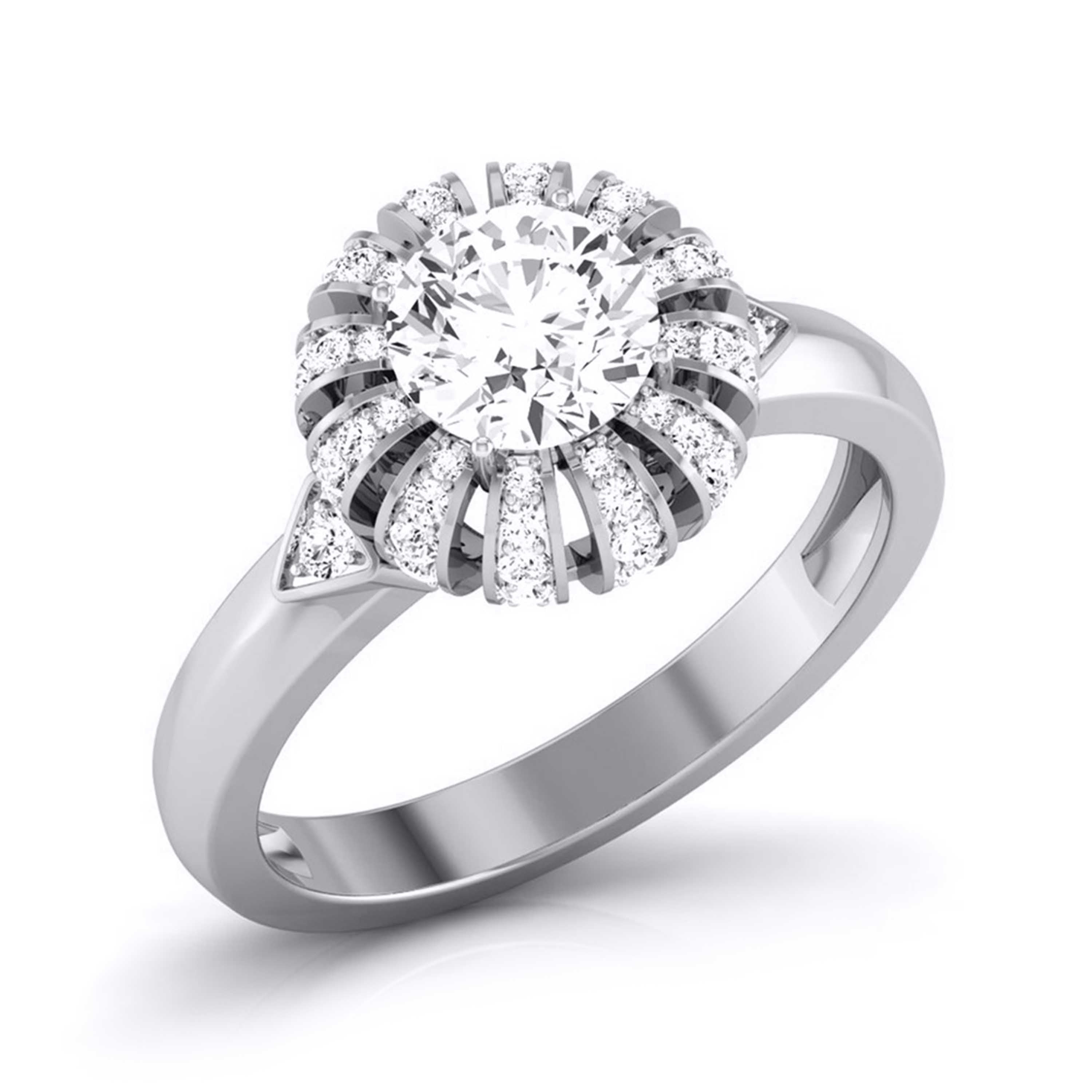 70-Pointer Solitaire Designer Platinum Diamond Ring  for Women JL PT 8052-B   Jewelove