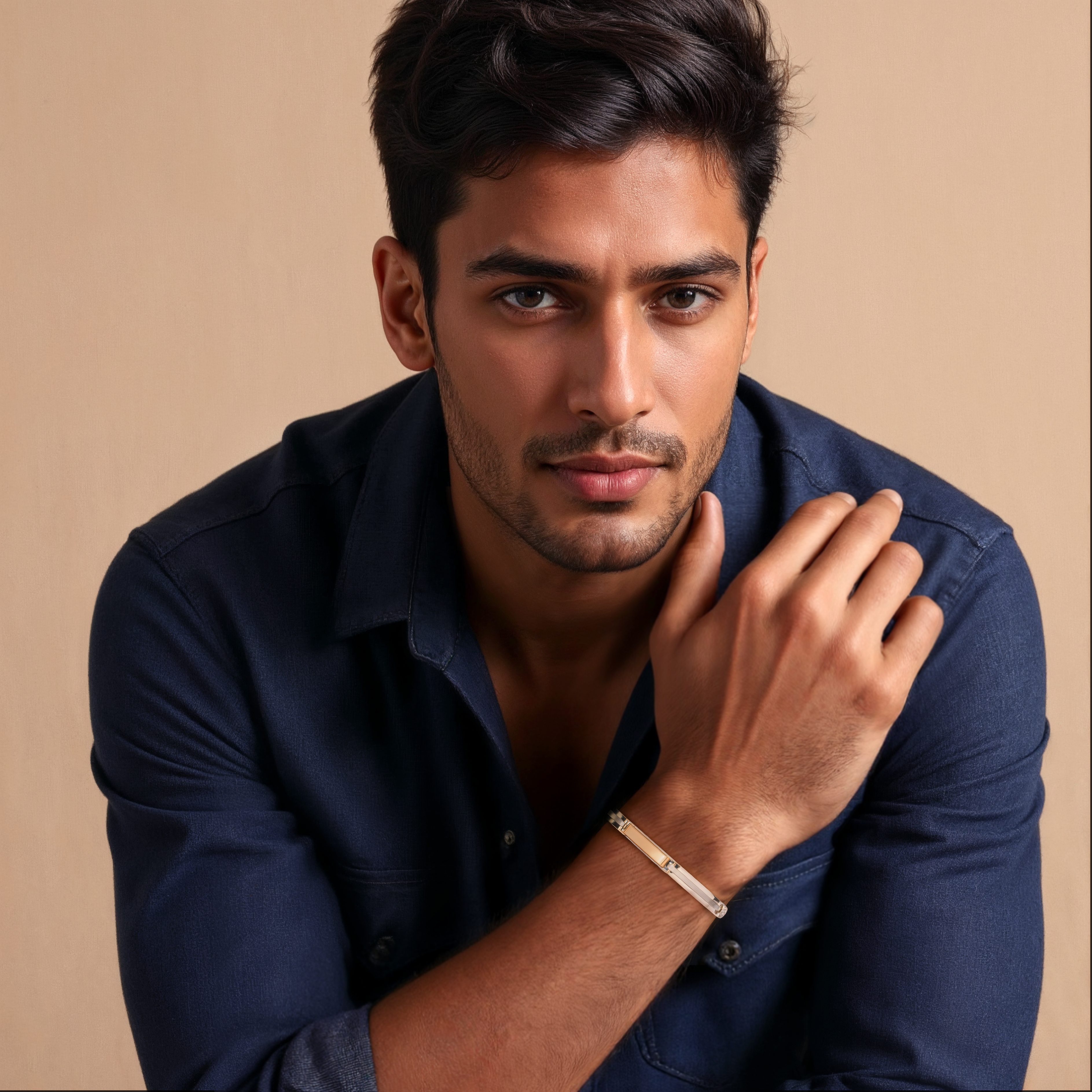 Men of Platinum | Rose Gold Hi-Polish & Matte Finish Bracelet  for Men JL PTB 1206