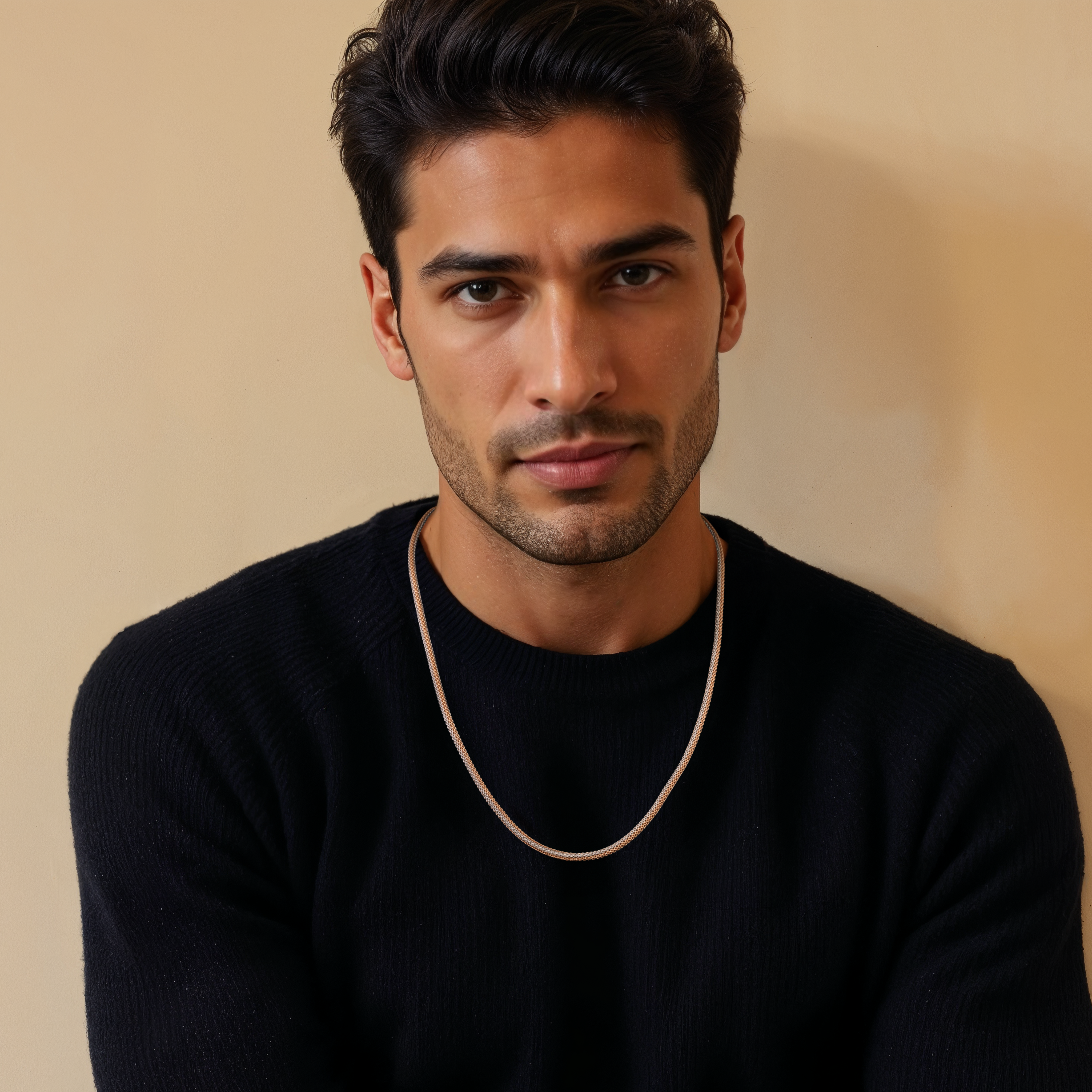 2.75mm Platinum & Rose Gold Round Chain for Men JL PT CH 1290