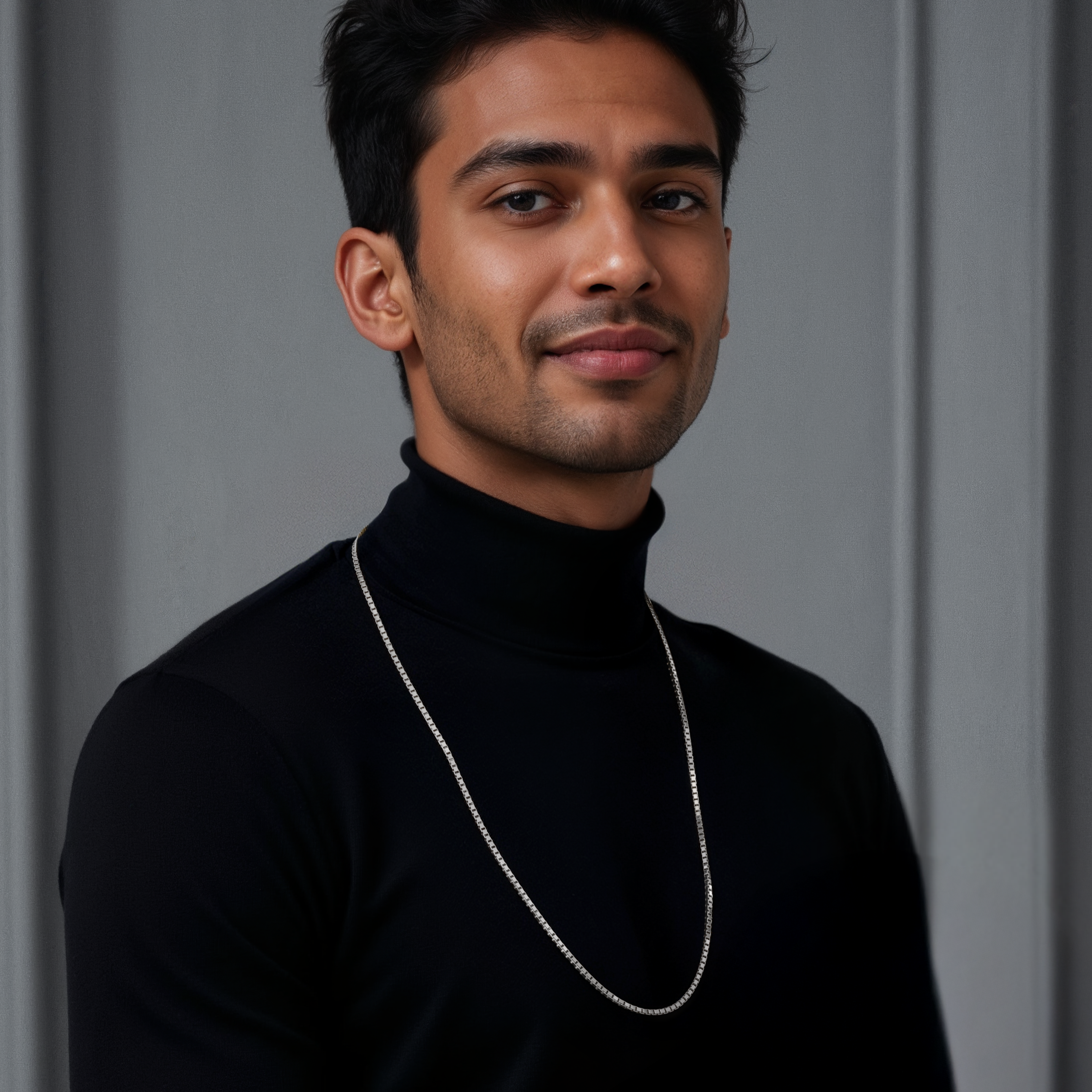 2.5mm Japanese Plain Platinum Box Chain for Men SJ PTO 702-F