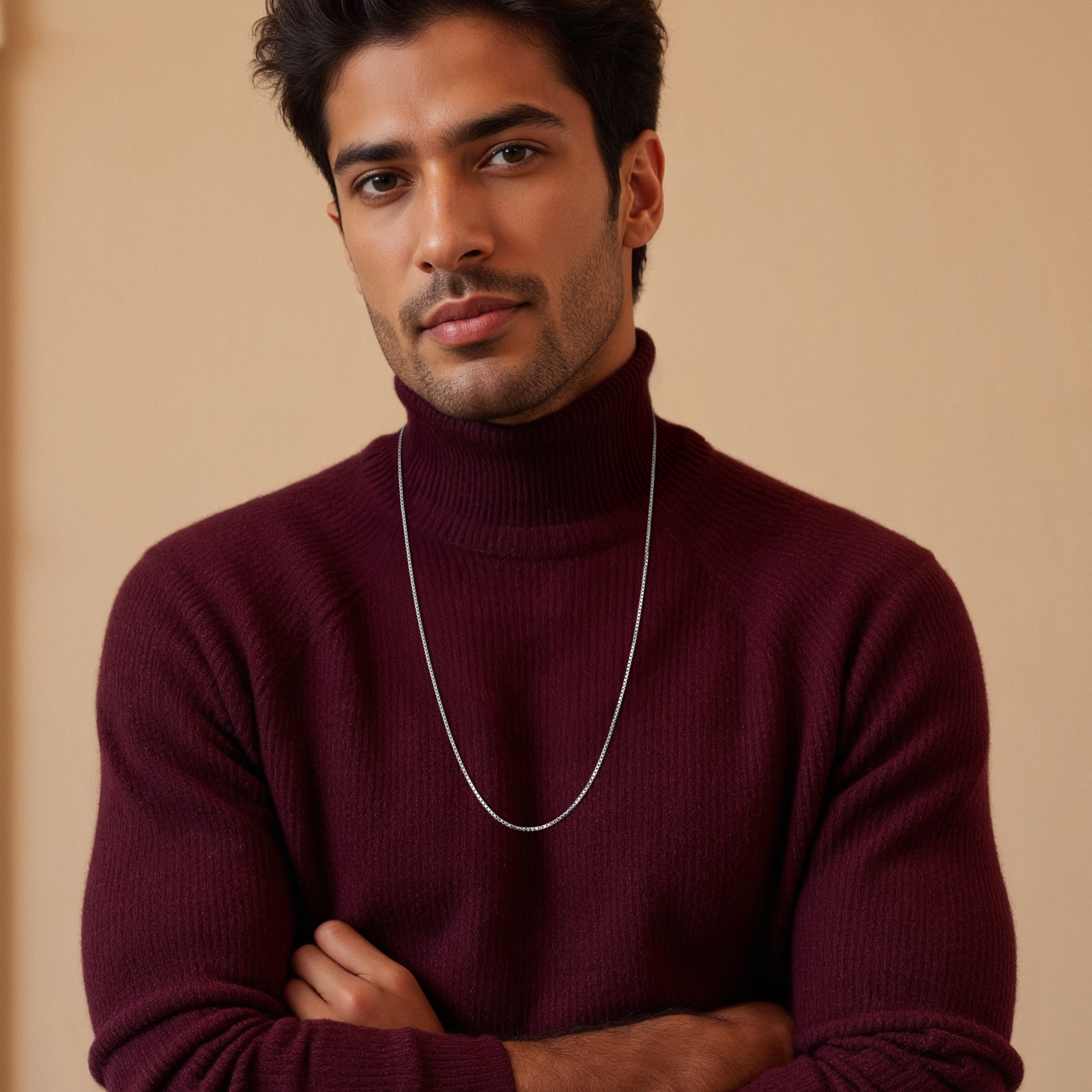 1.5mm Unisex Plain Japanese Platinum Box Chain SJ PTO 702-B