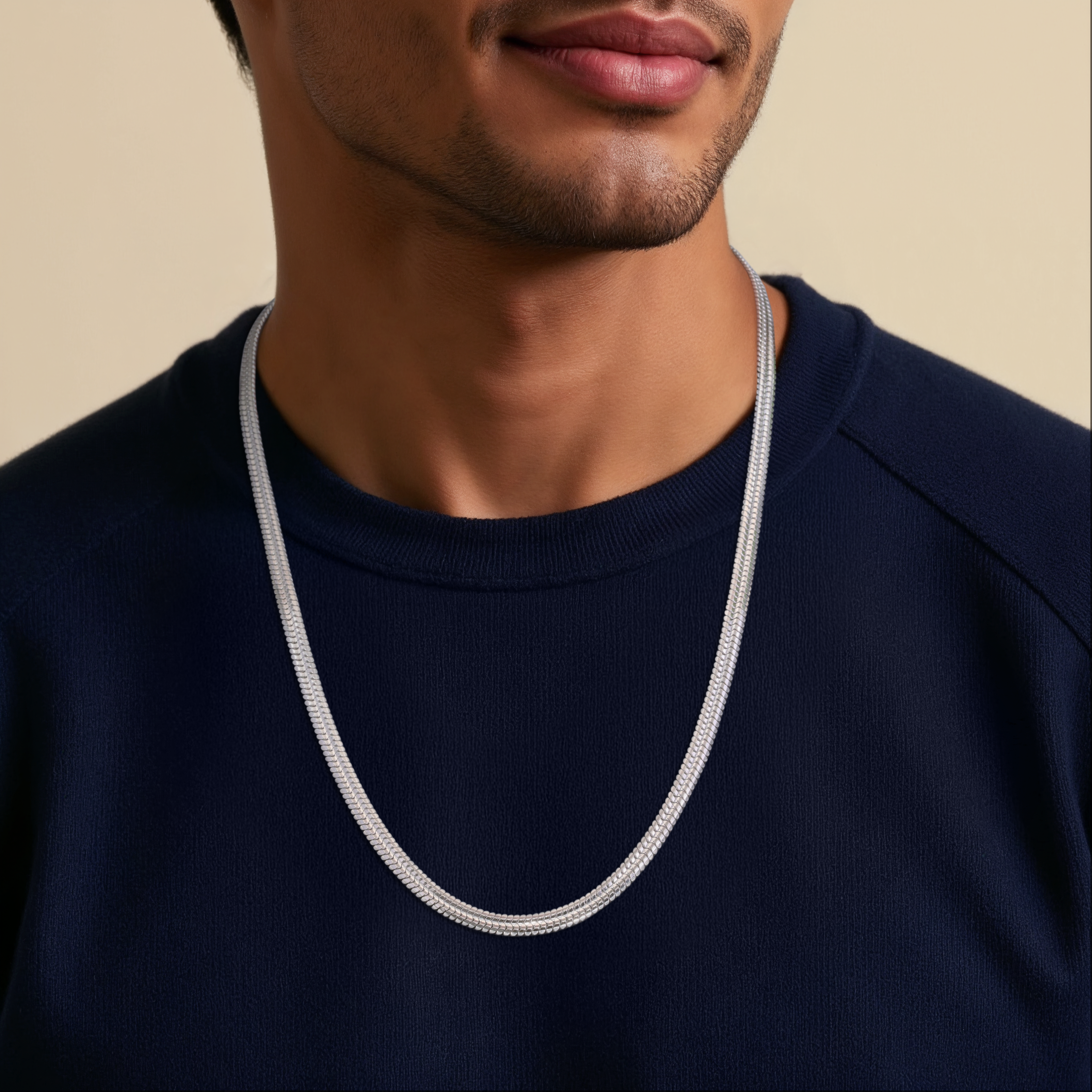 5mm Japanese Double Snake Platinum Chain for Men JL PT CH 1144-A