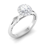 Load image into Gallery viewer, 70-Pointer Solitaire Halo Platinum Twisted Shank Engagement Ring JL PT 6579-B
