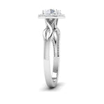 Load image into Gallery viewer, 70-Pointer Solitaire Halo Platinum Twisted Shank Engagement Ring JL PT 6579-B
