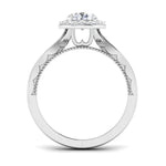 Load image into Gallery viewer, 1.50-Carat Lab Grown Solitaire Halo Platinum Twisted Shank Engagement Ring JL PT LG G 6579-C
