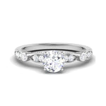 Load image into Gallery viewer, 1-Carat Lab Grown Solitaire Diamond Accents Platinum Engagement Ring JL PT LG 6581
