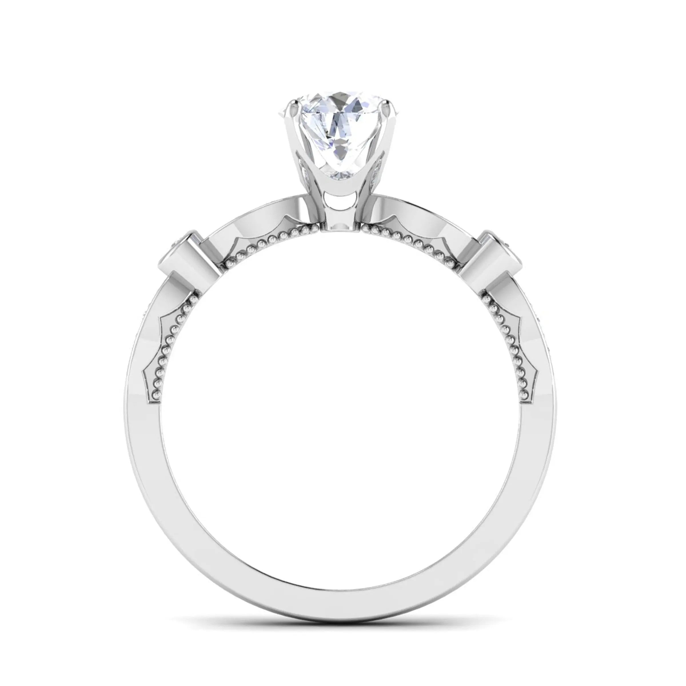 50-Pointer Lab Grown Solitaire Diamond Shank Platinum Engagement Ring JL PT LG G 6581