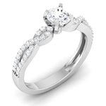 Load image into Gallery viewer, Designer 30 Pointer Platinum Double Shank Diamond Solitaire Engagement Ring JL PT 6994   Jewelove.US

