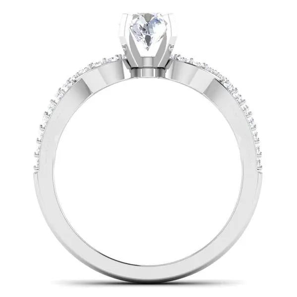 Designer 30 Pointer Platinum Double Shank Diamond Solitaire Engagement Ring JL PT 6994   Jewelove.US