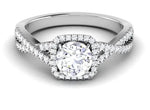 Load image into Gallery viewer, Designer 50 Pointer Halo Solitaire Platinum Engagement Ring JL PT 499   Jewelove.US
