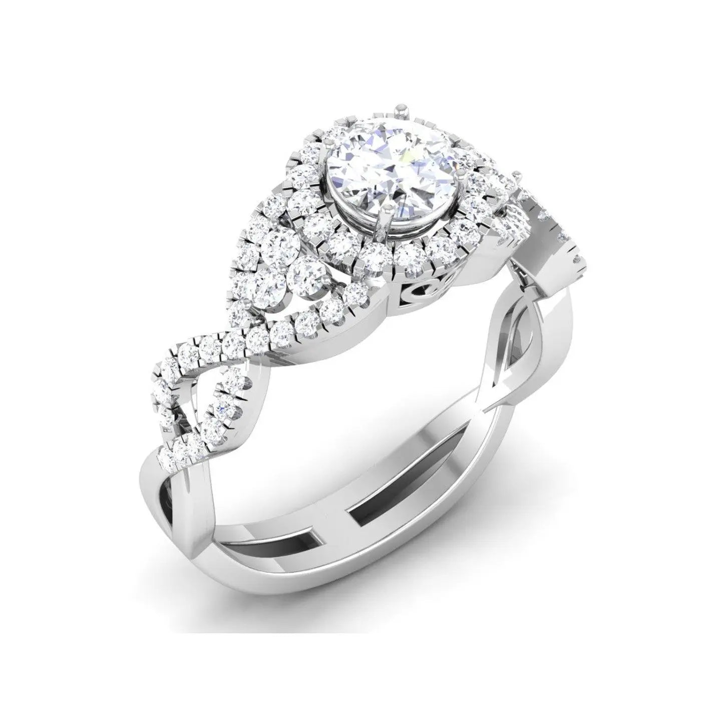 Designer 60 Pointer Solitaire Engagement Ring in Platinum JL PT 441   Jewelove