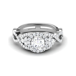 Designer 60 Pointer Solitaire Engagement Ring in Platinum JL PT 441   Jewelove