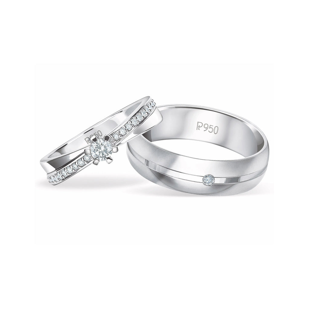 Designer Diamond Platinum Couple Rings JL PT 913  Both Jewelove.US
