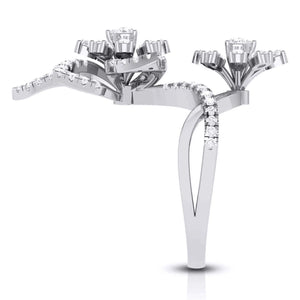 Designer Flower Diamond Cocktail Ring in platinum for Women JL PT R-010   Jewelove
