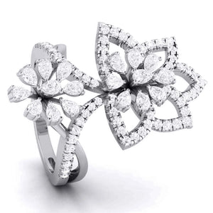 Designer Flower Diamond Cocktail Ring in platinum for Women JL PT R-010  SI-IJ Jewelove