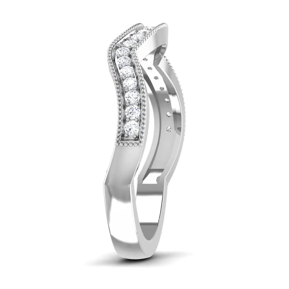 Designer Half Eternity Platinum Ring with Diamonds JL PT 437   Jewelove
