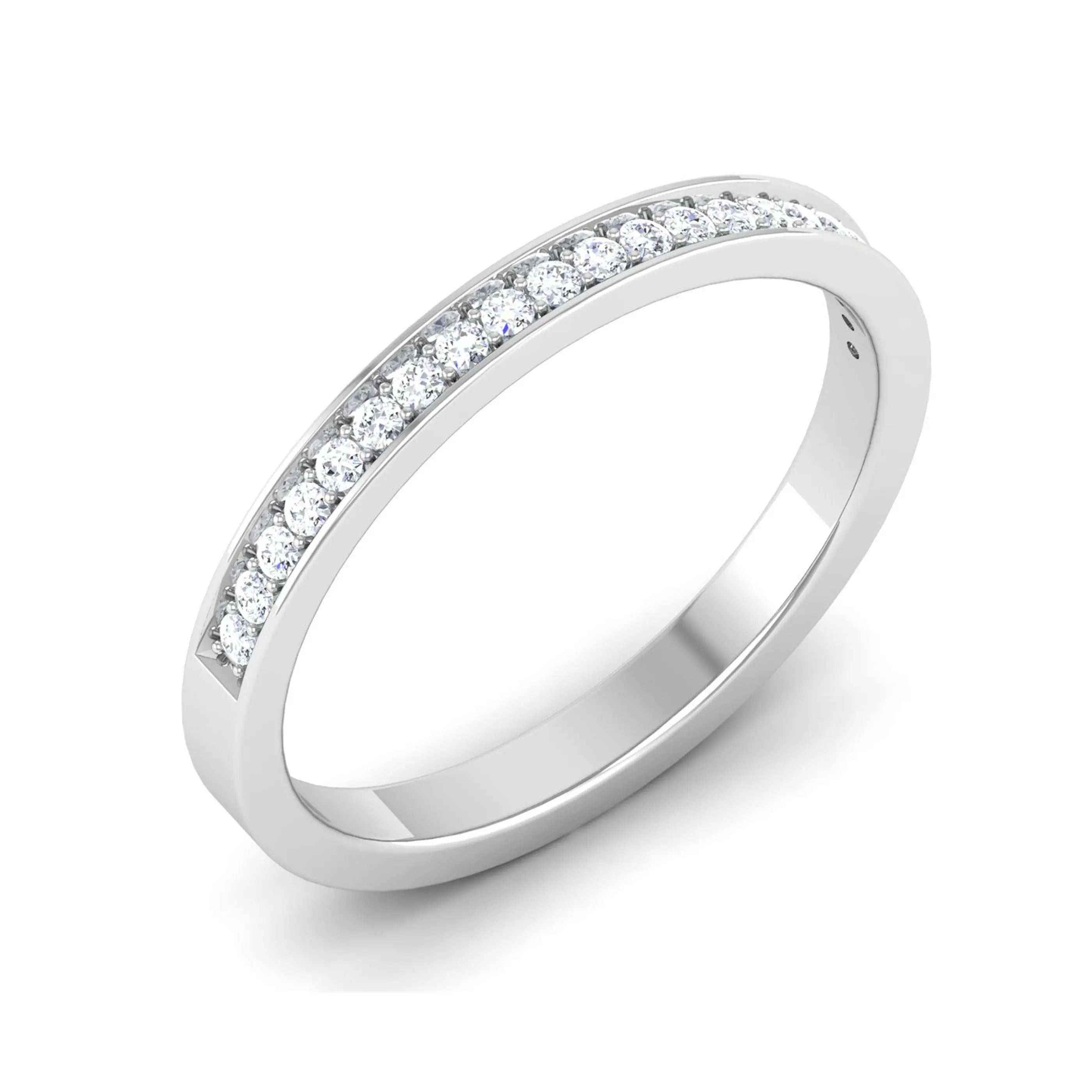 Designer Half Eternity Platinum Wedding Band with Diamonds JL PT 6746  Women-s-Ring-only-VVS-GH Jewelove.US