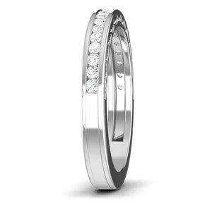 Designer Half Eternity Platinum Wedding Band with Diamonds JL PT 6771   Jewelove.US