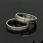 Load image into Gallery viewer, Designer Half Eternity &amp; Plain Platinum Couple Rings JL PT 524   Jewelove.US
