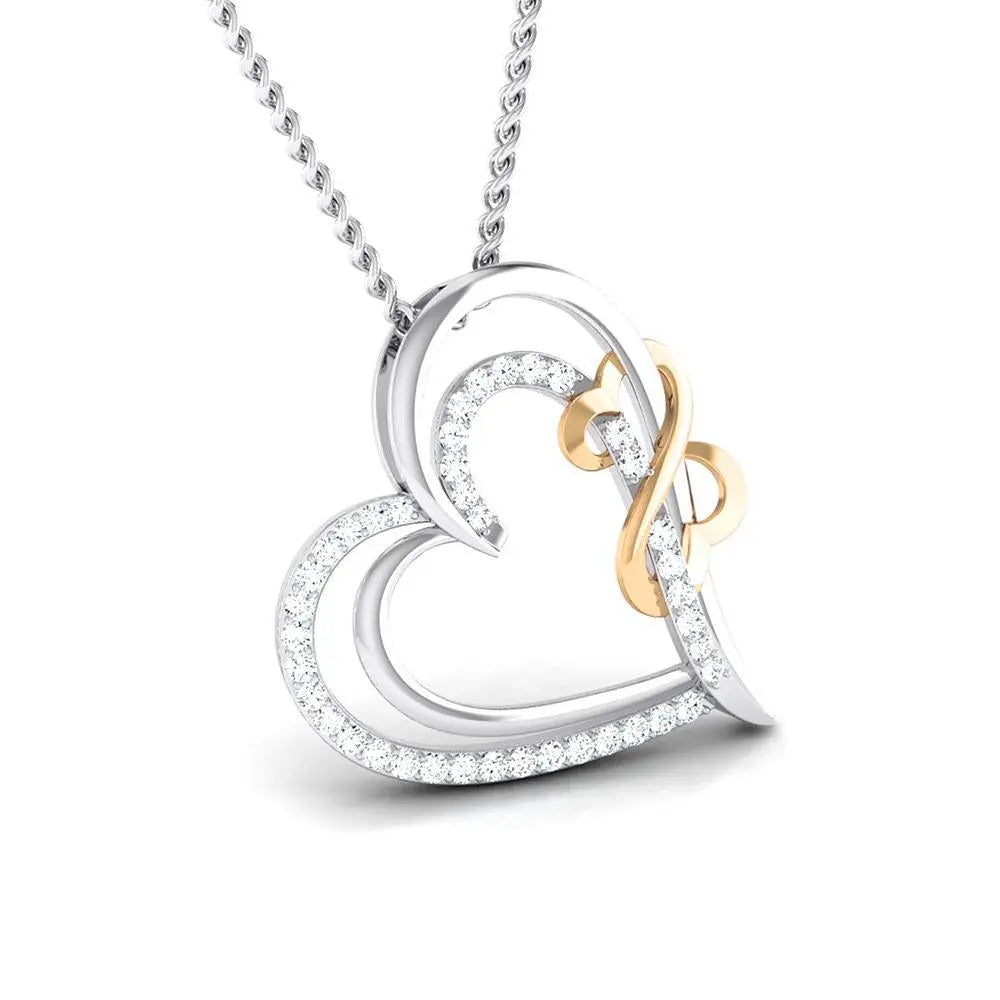 Designer Heart Gold & Platinum Pendant with Diamonds JL PT P 8073   Jewelove.US