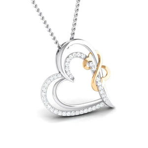 Designer Heart Gold & Platinum Pendant with Diamonds JL PT P 8073   Jewelove.US