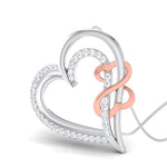 Load image into Gallery viewer, Designer Heart Gold &amp; Platinum Pendant with Diamonds JL PT P 8073  Rose-Gold Jewelove.US
