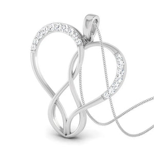 Designer Heart Platinum Pendant with Diamonds JL PT P 8075   Jewelove.US