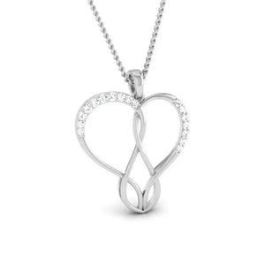 Designer Heart Platinum Pendant with Diamonds JL PT P 8075   Jewelove.US