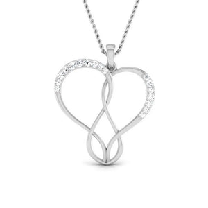 Designer Heart Platinum Pendant with Diamonds JL PT P 8075   Jewelove.US