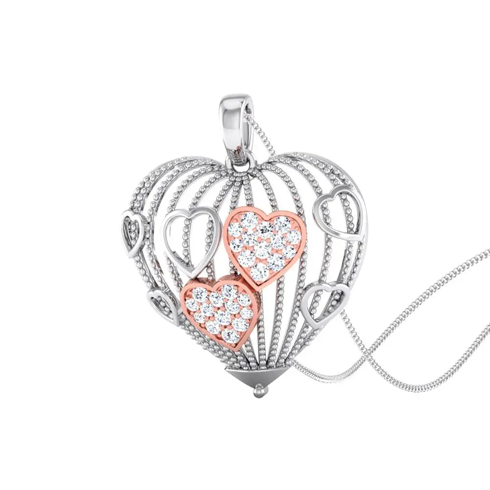 Designer Heart of Hearts Rose Gold Platinum Pendant with Diamonds JL PT P 8000   Jewelove.US